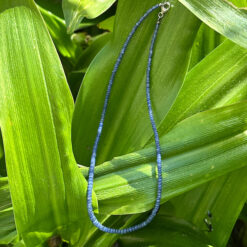 Sapphire button bead necklace