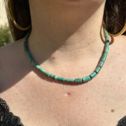 Turquoise tube bead necklace