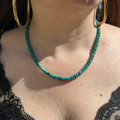 Turquoise Button Bead Necklace