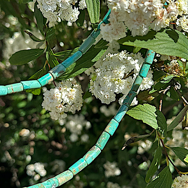 Turquoise tube bead necklace - Image 2