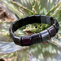 Alternative view of Bracelet obsidienne oeil céleste plaques carrées AA