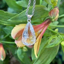 Faceted rock crystal teardrop pendant