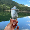 12-facet Vogel double-terminated rock crystal point, 13 cm