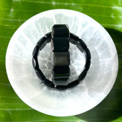 Alternative view of Bracelet obsidienne oeil céleste coussins AA