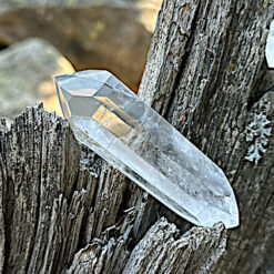 Pointe de cristal de roche biterminée 9-10,5cm