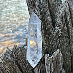 Pointe de cristal de roche biterminée 11,5-12cm