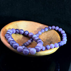 Bracelet pierre rondes en lépidolite qualité supérieure