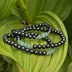 Bracelet en shungite et aventurine - 8mm
