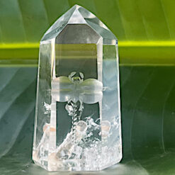 Alternative view of Carved Rock Crystal Point - Dragonfly Motif