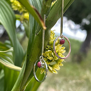 Thulite and Silver Earrings - Image 5