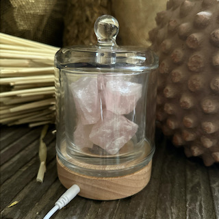 Essential oil diffuser with rose quartz, fluorite, or crystal - Image 4