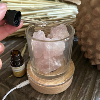 Essential oil diffuser with rose quartz, fluorite, or crystal - Image 5