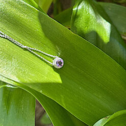 Fine 925 silver necklace with faceted amethyst