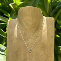 Alternative view of Fine 925 silver necklace with faceted amethyst