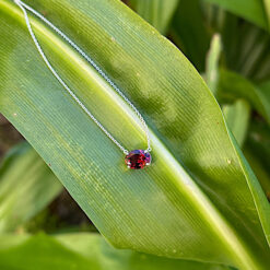 Fine 925 silver and faceted ruby necklace