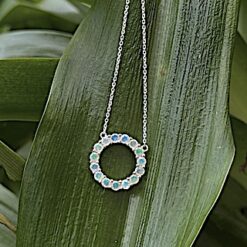 Alternative view of Delicate Ethiopian opal necklace