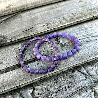 Frosted amethyst bracelet 6 to 8 mm, A grade - Image 2