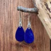 Boucles d'oreilles goutte en lapis lazuli de qualité supérieure et argent