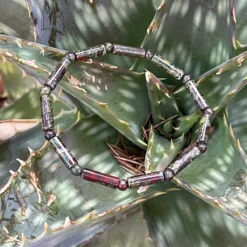 Bracelet Tube en jaspe sang de dragon AA