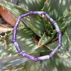 Alternative view of Bracelet tube en lépidolite qualité supérieure
